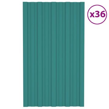 Gossi panouri pentru acoperis, 36 buc.,verde, 80x45cm otel galvanizat