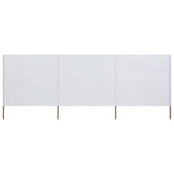 Gossi paravan anti-vant cu 3 panouri, alb nisipiu, 400x80 cm, textil