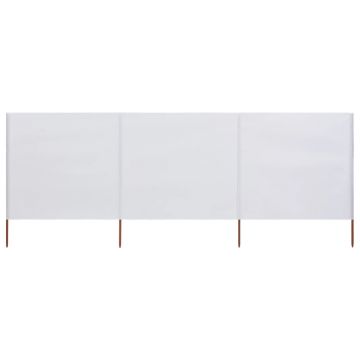Gossi paravan anti-vant cu 3 panouri, nisipiu, 400 x 160 cm, textil