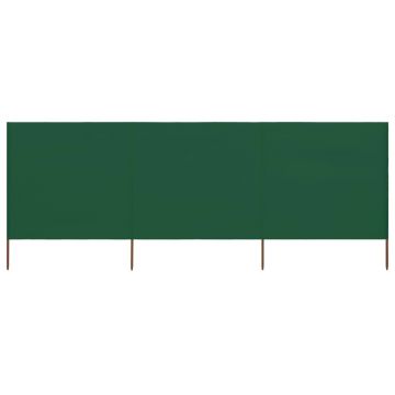 Gossi paravan anti-vant cu 3 panouri, verde, 400 x 80 cm, textil