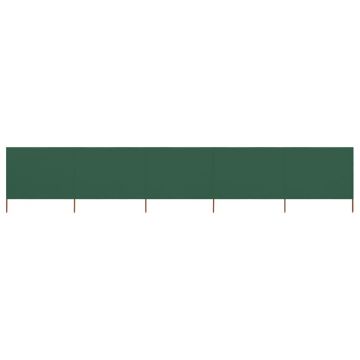 Gossi paravan anti-vant cu 5 panouri, verde, 600 x 80 cm, textil