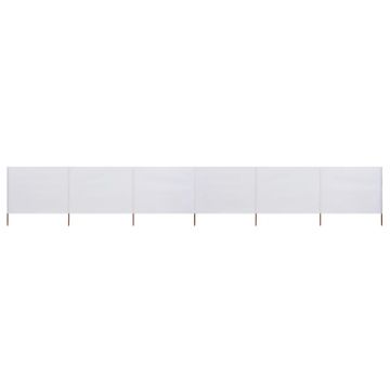 Gossi paravan anti-vant cu 6 panouri, alb nisipiu, 800x160 cm textil