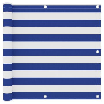 Gossi paravan de balcon, alb si albastru, 90 x 400 cm tesatura oxford