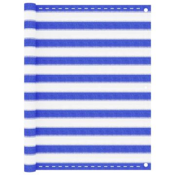Gossi paravan de balcon, albastru si alb, 120x500 cm, hdpe