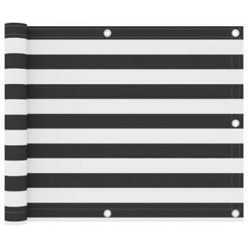 Gossi paravan de balcon, antracit si alb, 75x600 cm, tesatura oxford