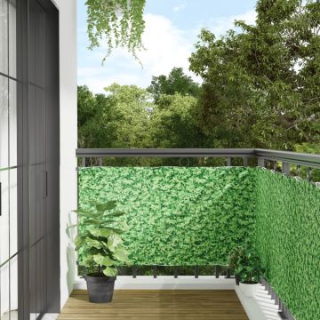 Gossi paravan de balcon cu aspect de planta, verde, 400x75 cm, pvc