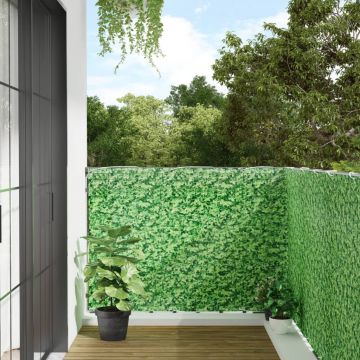 Gossi paravan de balcon cu aspect de planta, verde, 600x120 cm, pvc