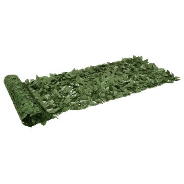 Gossi paravan de balcon cu frunze verde inchis, 200x75 cm