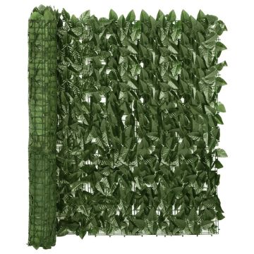 Gossi paravan de balcon, frunze verde inchis, 600x100 cm