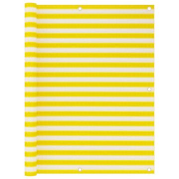 Gossi paravan de balcon, galben si alb, 120x600 cm, hdpe