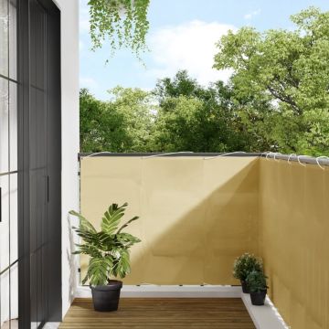 Gossi paravan de balcon, nisipiu, 120x600 cm, 100% poliester oxford