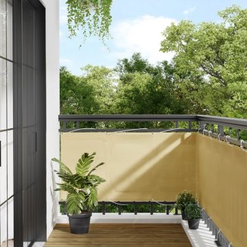 Gossi paravan de balcon, nisipiu, 75x500 cm, 100% poliester oxford
