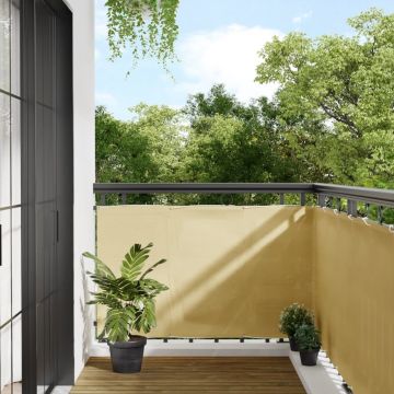 Gossi paravan de balcon, nisipiu, 90x600 cm, 100% poliester oxford