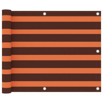 Gossi paravan de balcon portocaliu si maro 75x600 cm tesatura oxford
