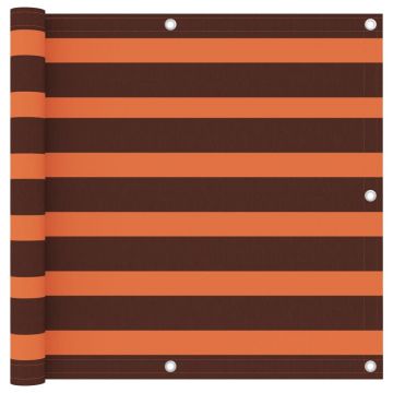 Gossi paravan de balcon portocaliu si maro 90x500 cm tesatura oxford