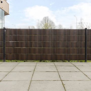 Gossi paravan pentru balcon 5 buc. maro si negru 255x19 cm poliratan