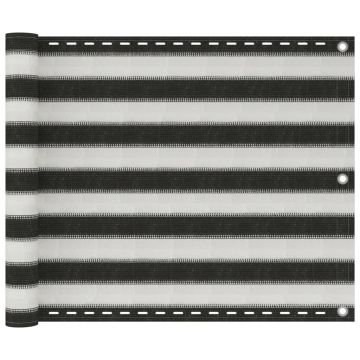 Gossi paravan pentru balcon, antracit si alb, 75 x 300 cm, hdpe