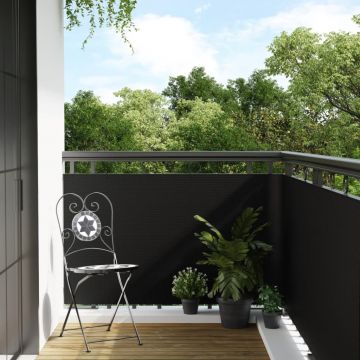 Gossi paravan pentru balcon, negru, 300x80 cm, poliratan