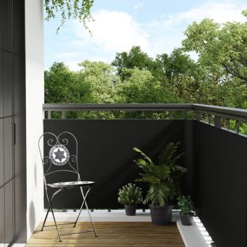 Gossi paravan pentru balcon, negru, 400x80 cm, poliratan