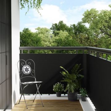 Gossi paravan pentru balcon, negru, 400x90 cm, poliratan