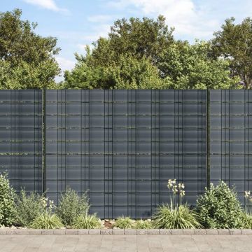 Gossi paravane de gradina, 10 buc., negru, 252,5x19 cm, pvc