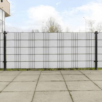 Gossi paravane pentru balcon, 5 buc., alb, 255x19 cm, poliratan