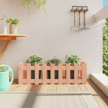 Gossi pat inaltat gradina cu design gard 100x30x30 cm lemn douglas