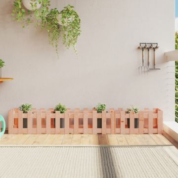 Gossi pat inaltat gradina cu design gard 200x30x30 cm lemn douglas