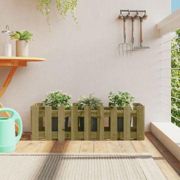 Gossi pat inaltat gradina design gard 100x30x30 cm lemn impregnat pin