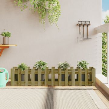 Gossi pat inaltat gradina design gard 150x30x30 cm lemn impregnat pin