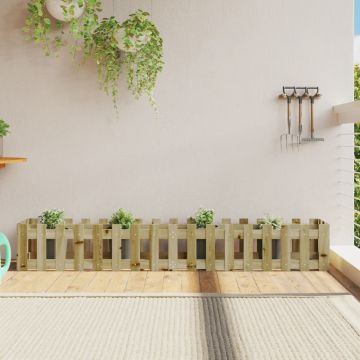 Gossi pat inaltat gradina design gard 200x30x30 cm lemn impregnat pin