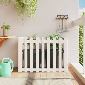 Gossi pat inaltat gradina design gard alb 100x50x70cm lemn pin tratat