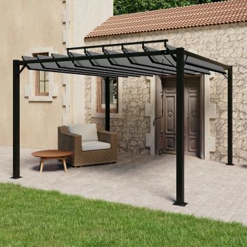Gossi pavilion cu acoperis jaluzea antracit 3x3 m tesatura&aluminiu