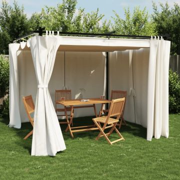 Gossi pavilion cu draperii, gri taupe, 3x3 m, otel