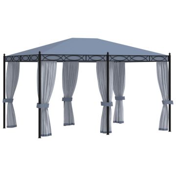 Gossi pavilion cu ecrane din plasa, antracit, 3 x 4 m, otel