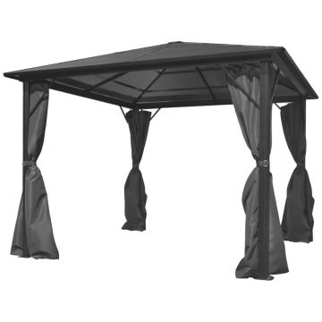 Gossi pavilion cu perdea, antracit, 300 x 300 cm, aluminiu
