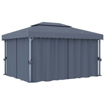 Gossi pavilion cu perdea, antracit, 4 x 3 m, aluminiu