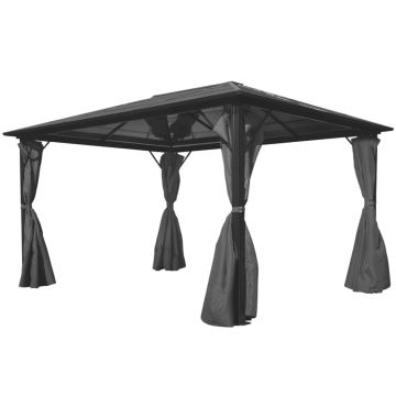 Gossi pavilion cu perdea, antracit, 400 x 300 cm, aluminiu