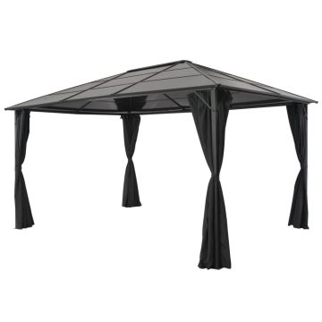 Gossi pavilion cu perdea, negru, 4 x 3 x 2,6 m, aluminiu