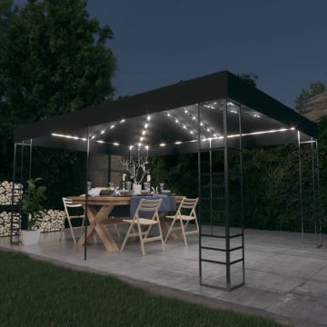 Gossi pavilion cu sir de lumini led, antracit, 3x4 m