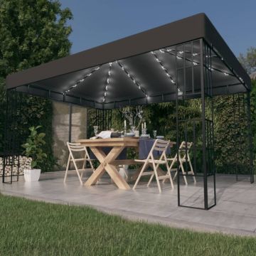 Gossi pavilion cu sir de lumini led, antracit, 3x4 m