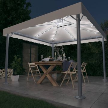Gossi pavilion cu siruri de lumini led, crem, 300x300 cm, aluminiu