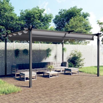 Gossi pavilion de gradina, acoperis retractabil, antracit, 4x3 m