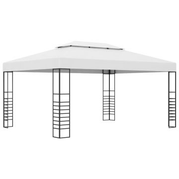 Gossi pavilion de gradina, alb, 4x3x2,7 cm, otel vopsit electrostatic