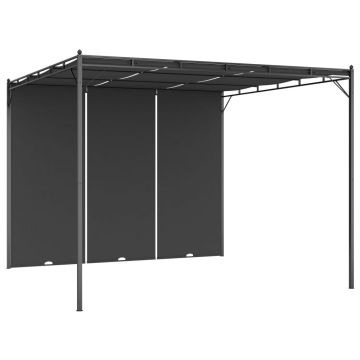 Gossi pavilion de gradina cu perdea laterala, antracit, 3x3x2,25 m