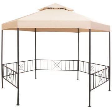Gossi pavilion marchiza de gradina, cort, hexagonal, 323x265 cm, bej