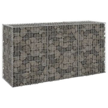 Gossi perete gabion cu capace, 200 x 60 x 100 cm, otel galvanizat