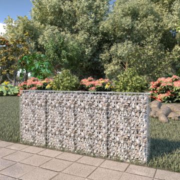 Gossi perete gabion cu capace, 200x20x85 cm, otel galvanizat