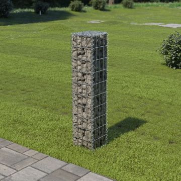 Gossi perete gabion cu capace, 20x20x100 cm, otel galvanizat