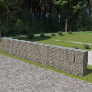 Gossi perete gabion cu capace, 900 x 50 x 150 cm, otel galvanizat